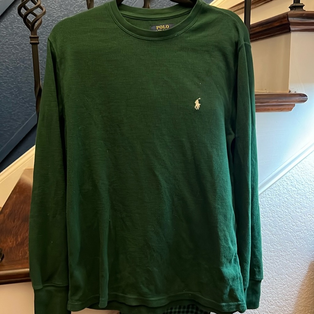 Green Ralph Lauren long John material shirt